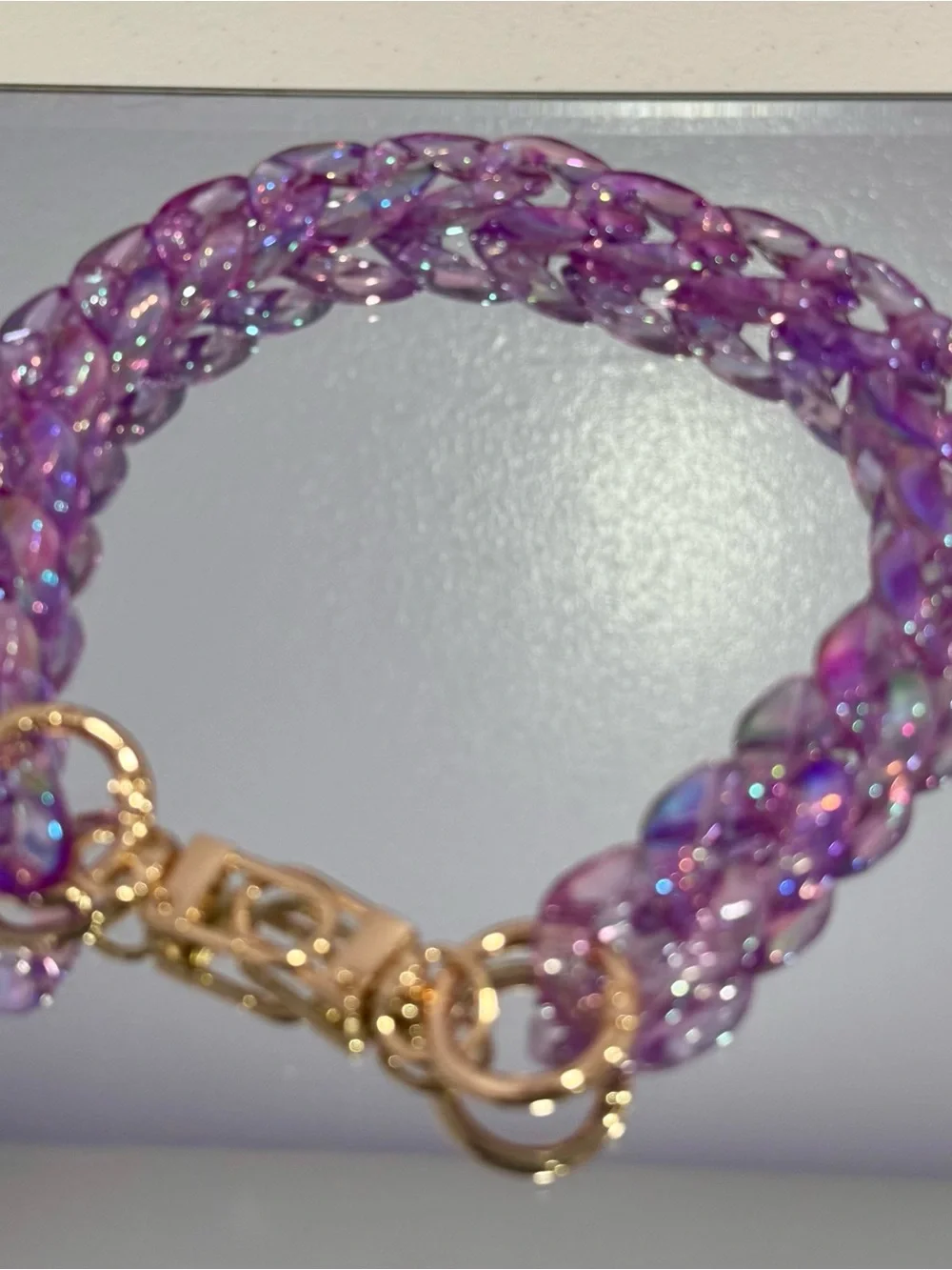 New Iridescent Purple Bag Chain 18 inches